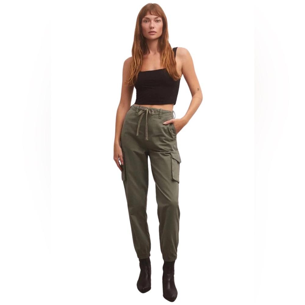 Z Supply Andi twill cargo jogger pant Sage army Green Jogger Pants